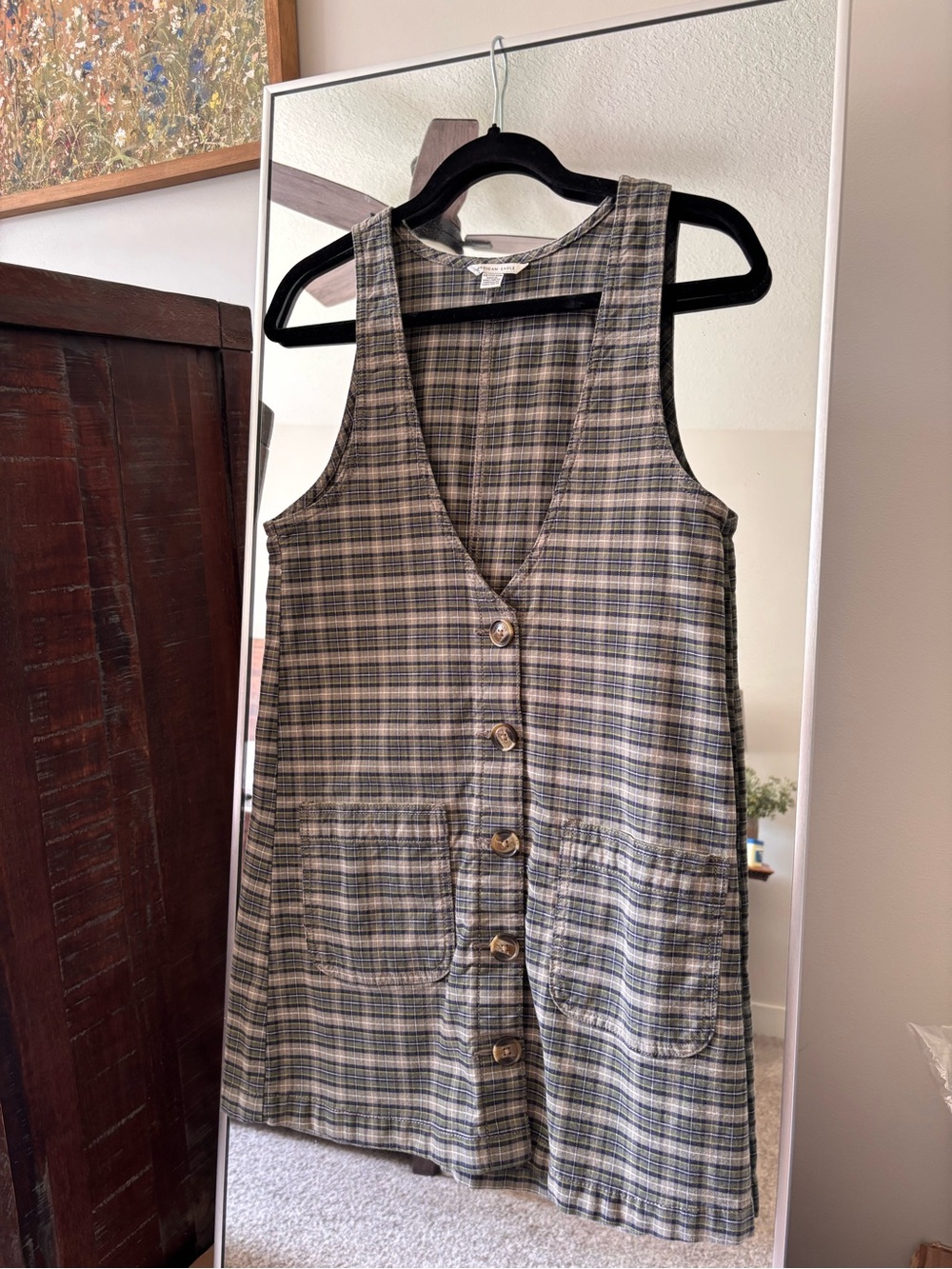 AE Plaid Button Dress
